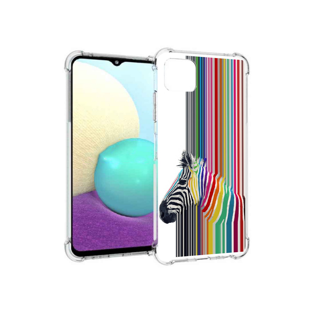 

Чехол MyPads Tocco для Samsung Galaxy A22s 5G радужная зебра (PT226906.544.565), Прозрачный, Tocco