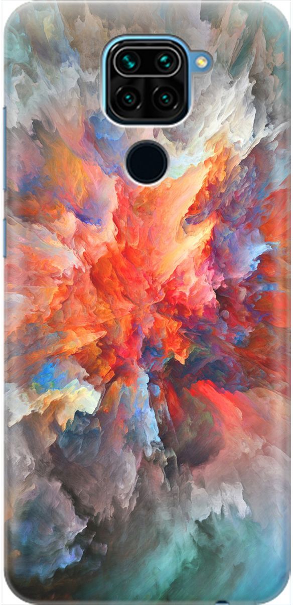 

Силиконовый чехол на Xiaomi Redmi Note 9 "Взрыв цвета", Оранжевый;серый, 2059