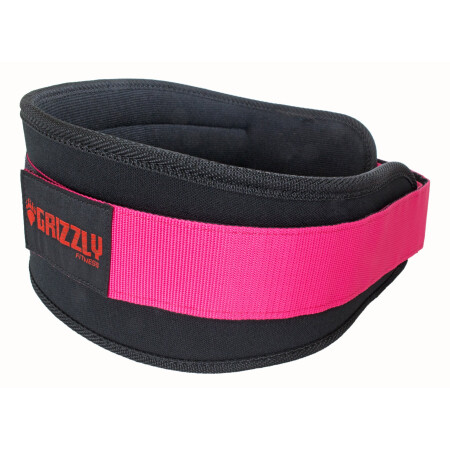 фото Пояс атлетический grizzly soflex nylon pro weight training belt l черный/розовый