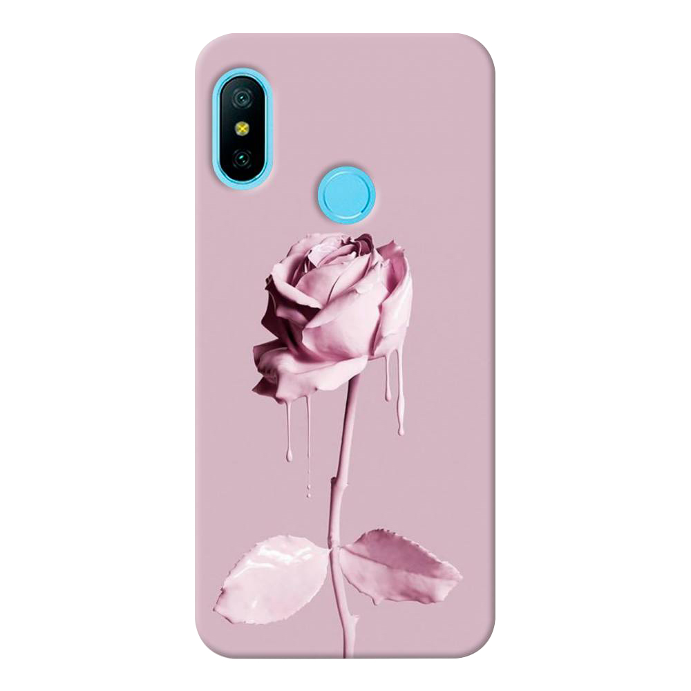 

Чехол пластиковый "Роза в краске" на Xiaomi Redmi 6 Plus, Розовый