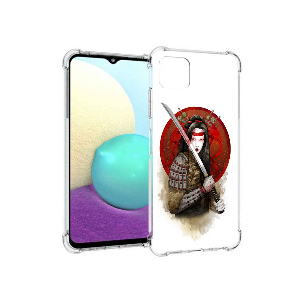 

Чехол MyPads Tocco для Samsung Galaxy A22s 5G рисованная девушка с катаной, Прозрачный, Tocco