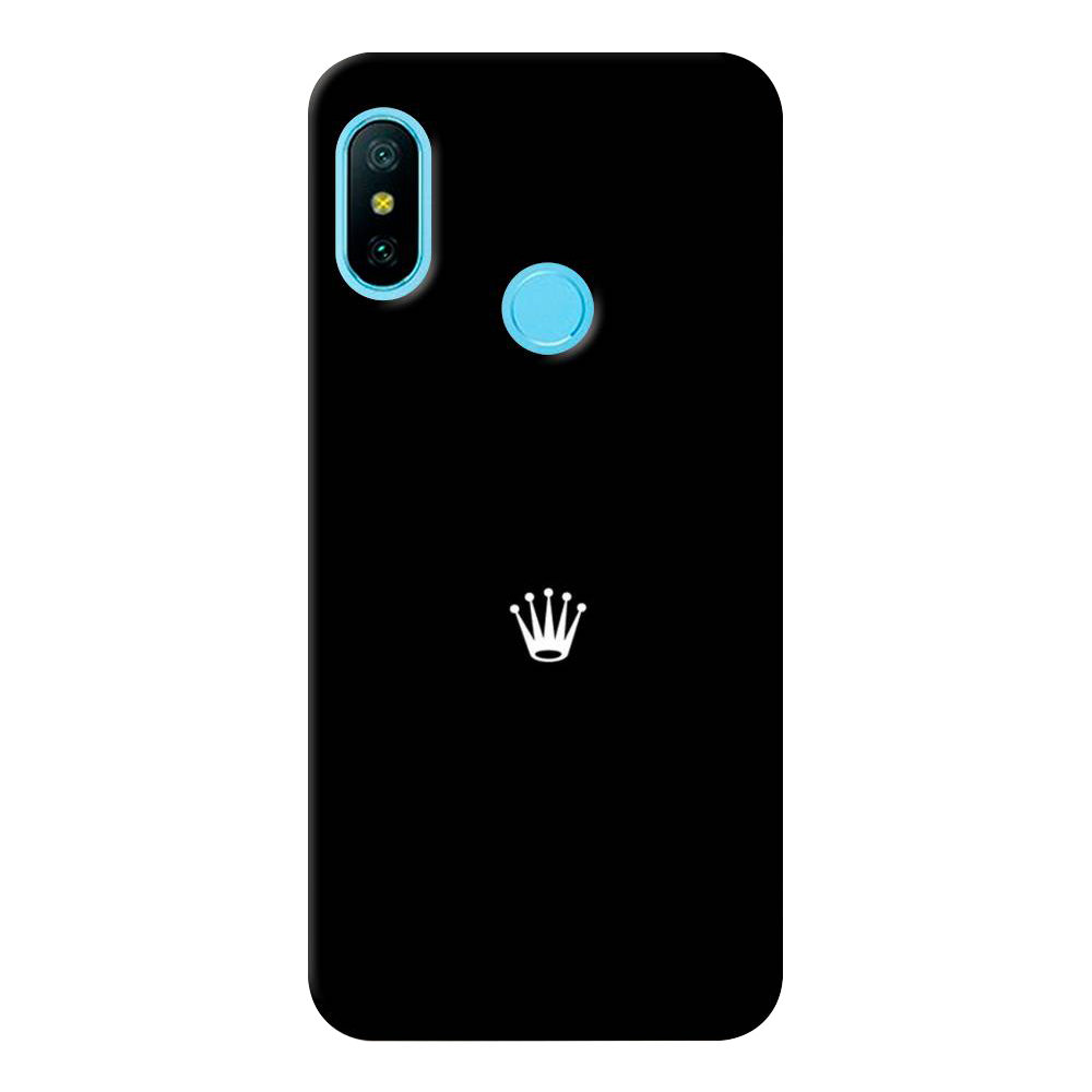 

Чехол пластиковый "Белая корона на черном фоне" на Xiaomi Redmi 6 Plus, Черный;белый