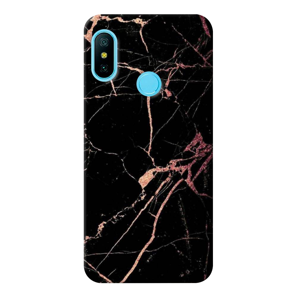 

Чехол пластиковый "Мрамор розовое золото" на Xiaomi Redmi 6 Plus, Черный
