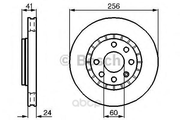 Тормозной диск Bosch передний для Chevrolet Lanos/Daewoo Nexia R14/Opel Astra F 0986478327