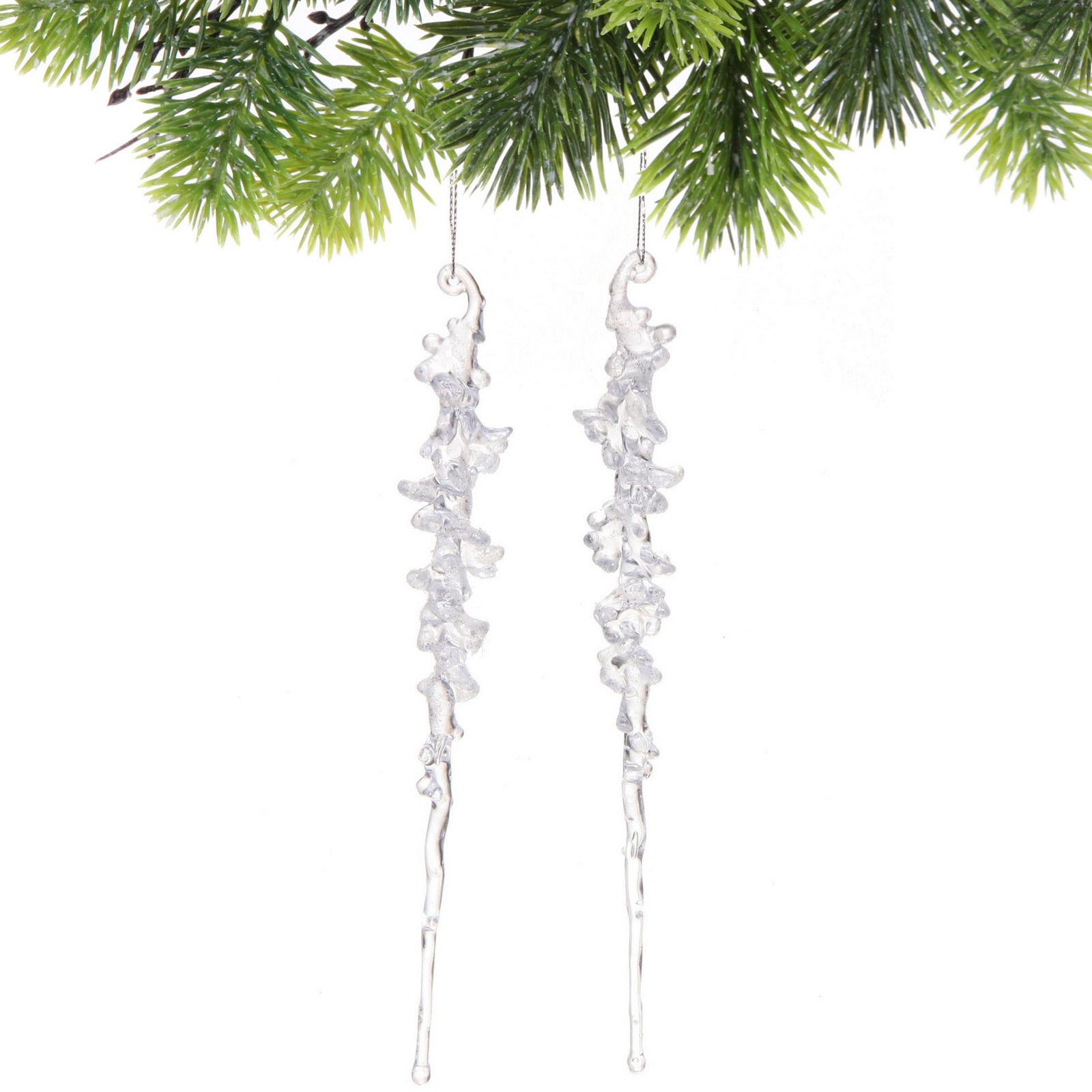 Елочная игрушка Серпантин Кристальный лед 4 шт 26 см Белый 636₽