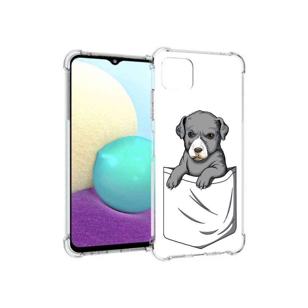 

Чехол MyPads Tocco для Samsung Galaxy A22s 5G собачка в кармане (PT226906.544.611), Прозрачный, Tocco