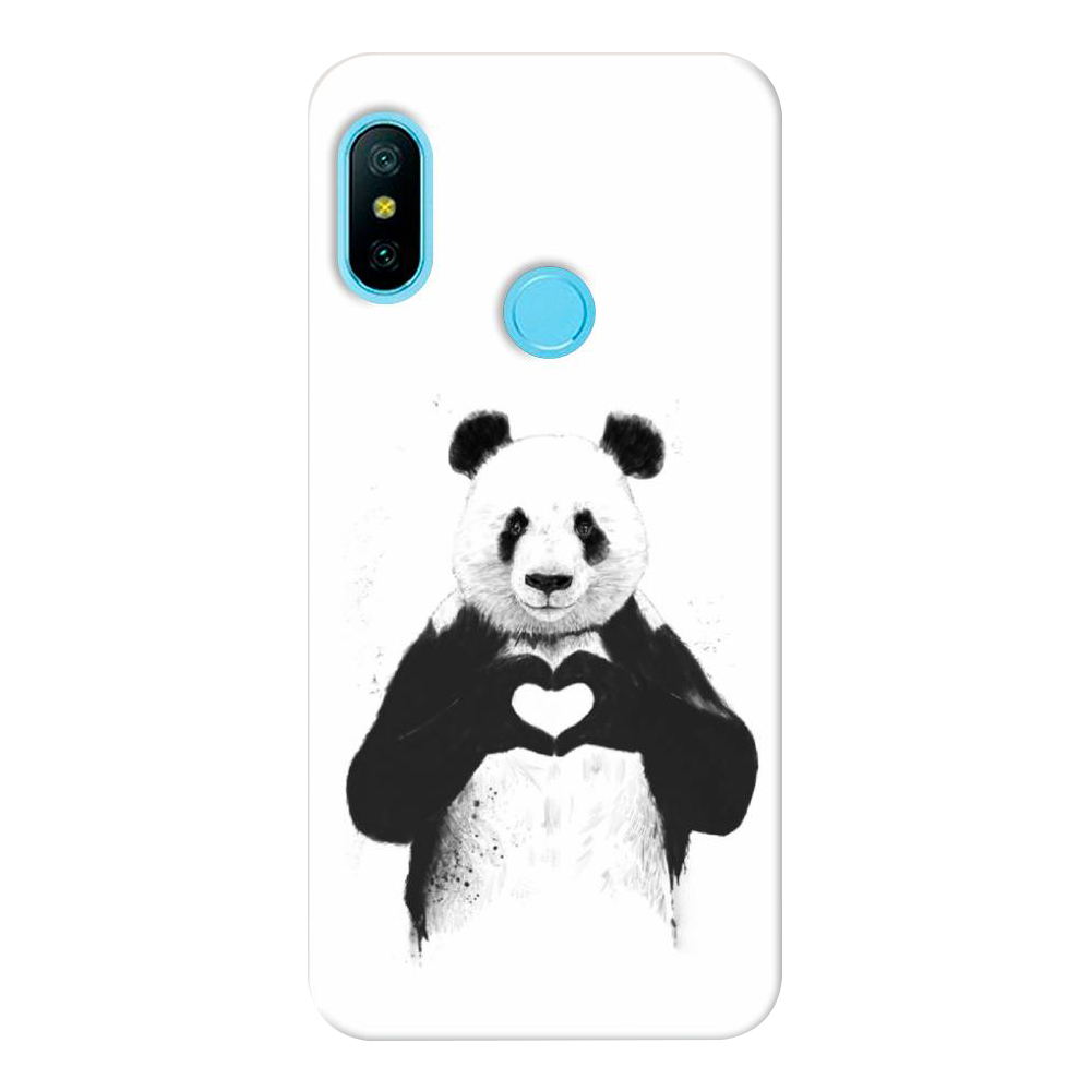 

Чехол пластиковый "Панда love" на Xiaomi Redmi 6 Plus, Белый