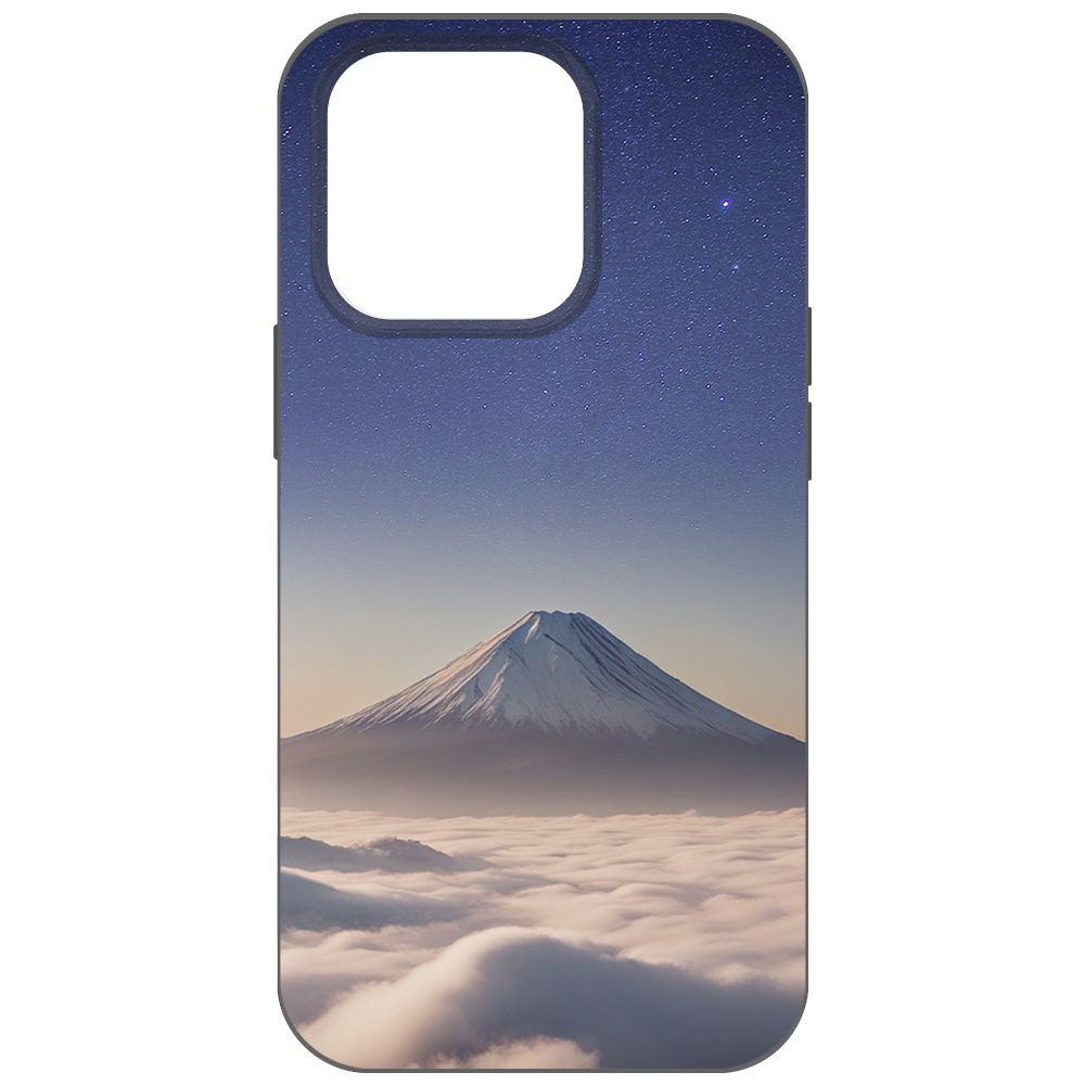 

Чехол-накладка Krutoff Soft Case Япония, Фудзияма для iPhone 14 Pro черный