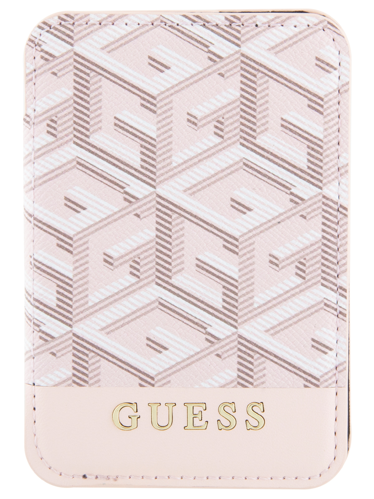 

Магнитный картхолдер Guess MagSafe из экокожи для хранения 2х карт G CUBE, розовый