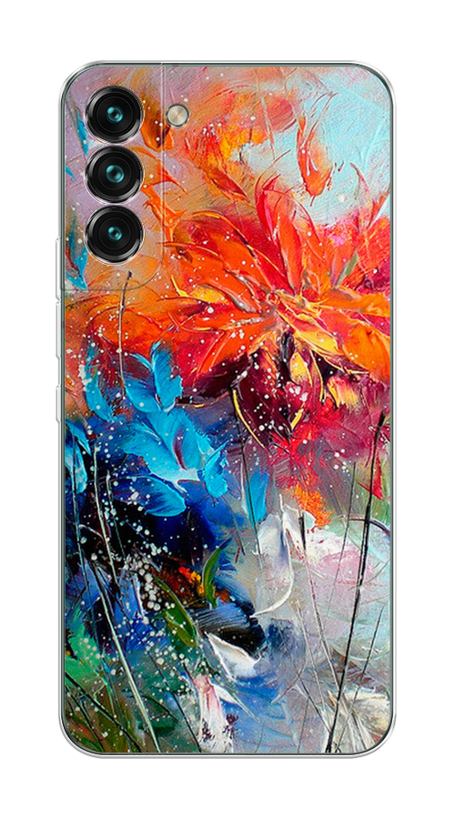 

Чехол на Samsung Galaxy S22 Plus "Абстрактные цветы", Оранжевый;синий, 2103950-4