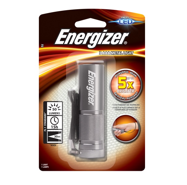 Фонарь Energizer Metal Light 3AAA серебристый (638842)