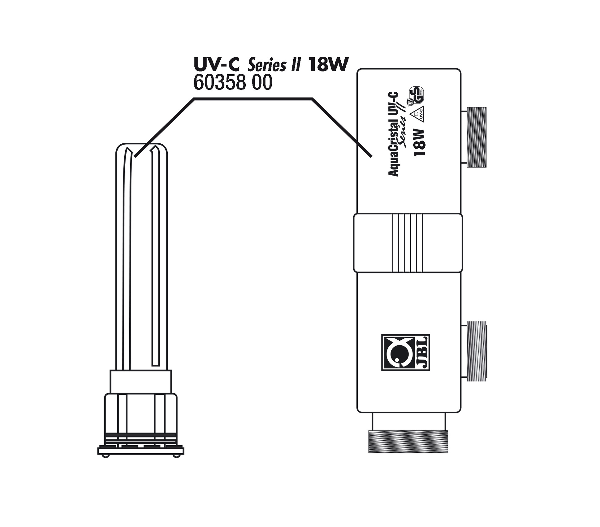 

Корпус стерилизатора JBL AquaCristal UV-C 18W SERIES II с защитным кожухом, UV-C II 18W Gehäuse