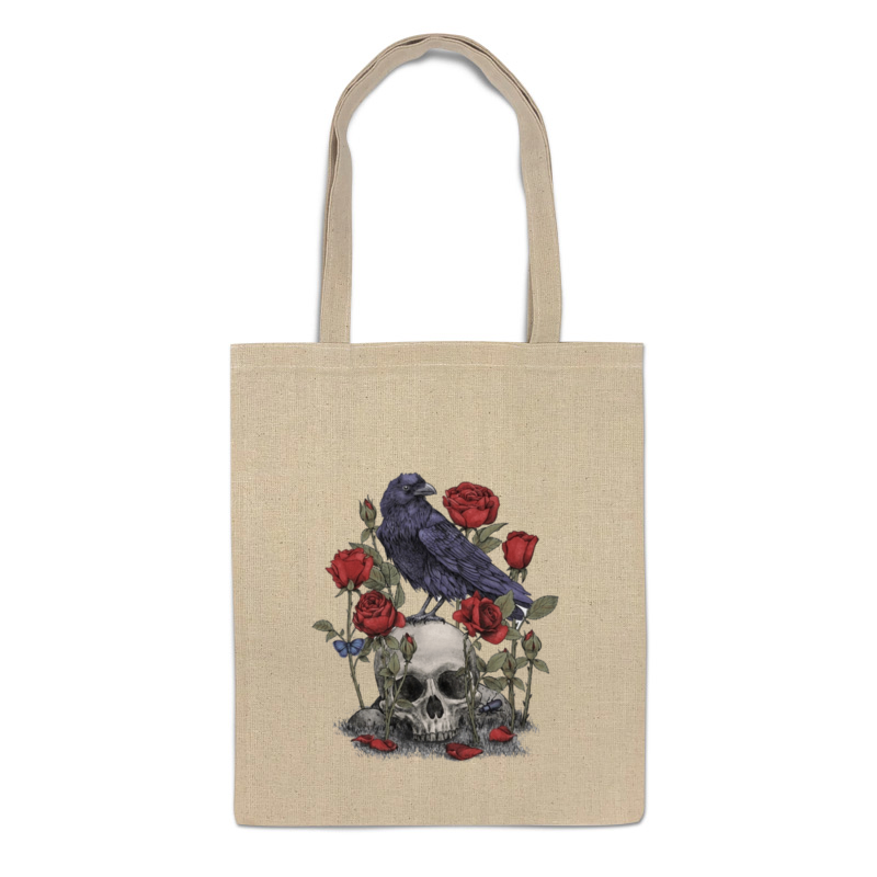 фото Сумка-шоппер printio череп и ворон