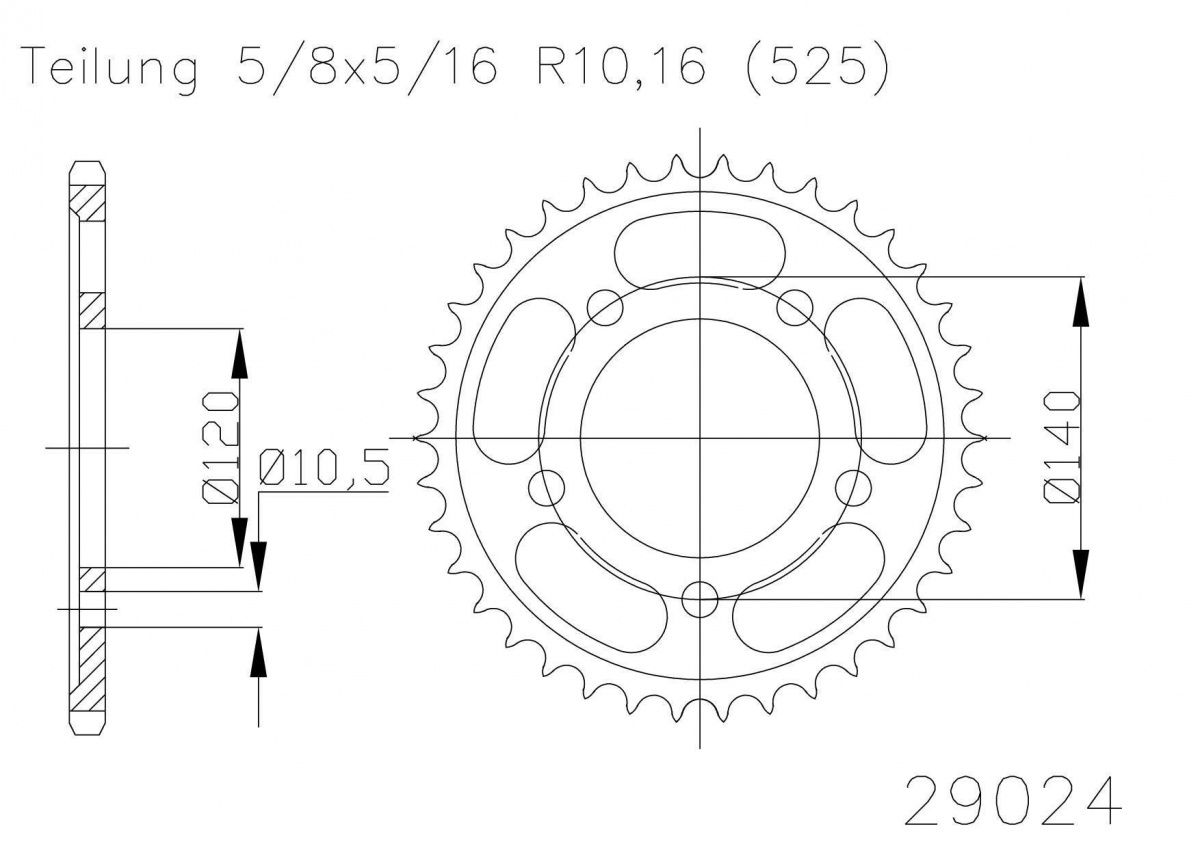 Звезда задняя ESJOT 50-29024-50 для мотоциклов