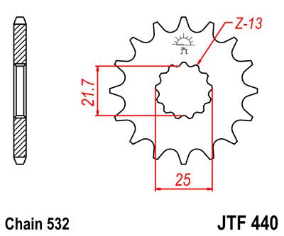 

Звезда передняя JT JTF440.15 для мотоциклов