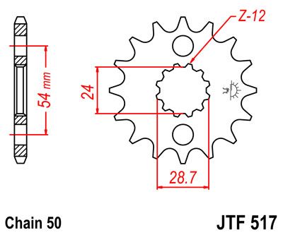 Звезда передняя JT JTF517.17 для мотоциклов