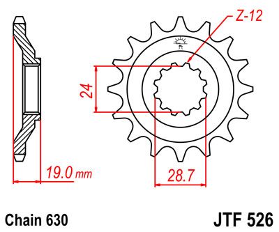 

Звезда передняя JT JTF526.15 для мотоциклов