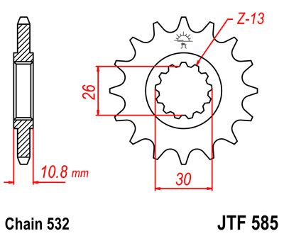 Звезда передняя JT JTF585.17 для мотоциклов