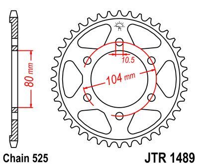 Звезда задняя JT JTR1489.39 для мотоциклов