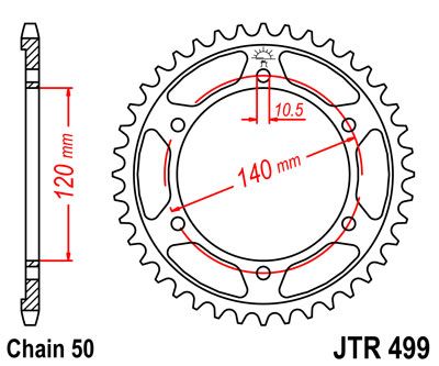 Звезда задняя JT JTR499.38 для мотоциклов