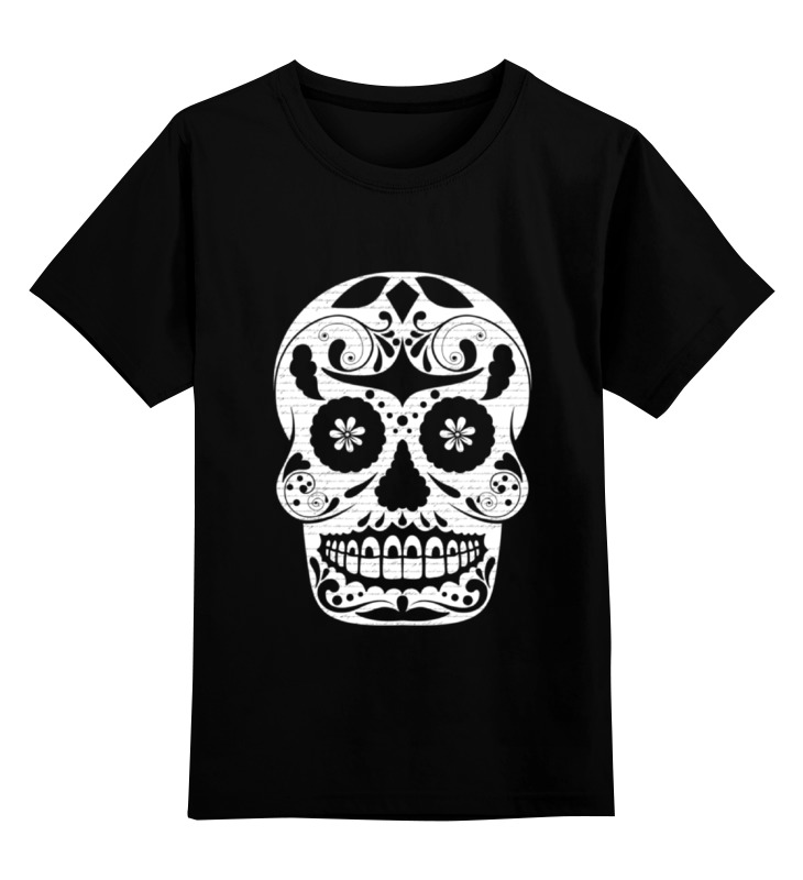 

Детская футболка классическая Printio Цветочный череп, р. 164, Черный, 0000000671731