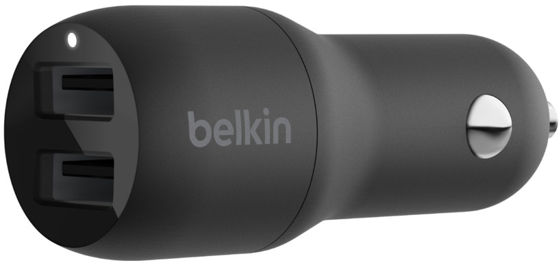 фото Автомобильное зарядное устройство belkin boost up dual usb-a 24w ccb001btbk (black)