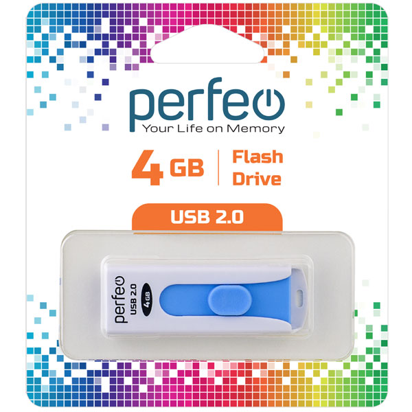 

Флешка Perfeo S01 4ГБ White (PF-S01W004), S01