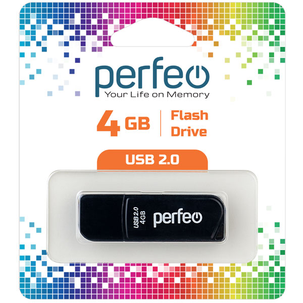Флешка Perfeo C10 4ГБ Black (PF-C10B004)
