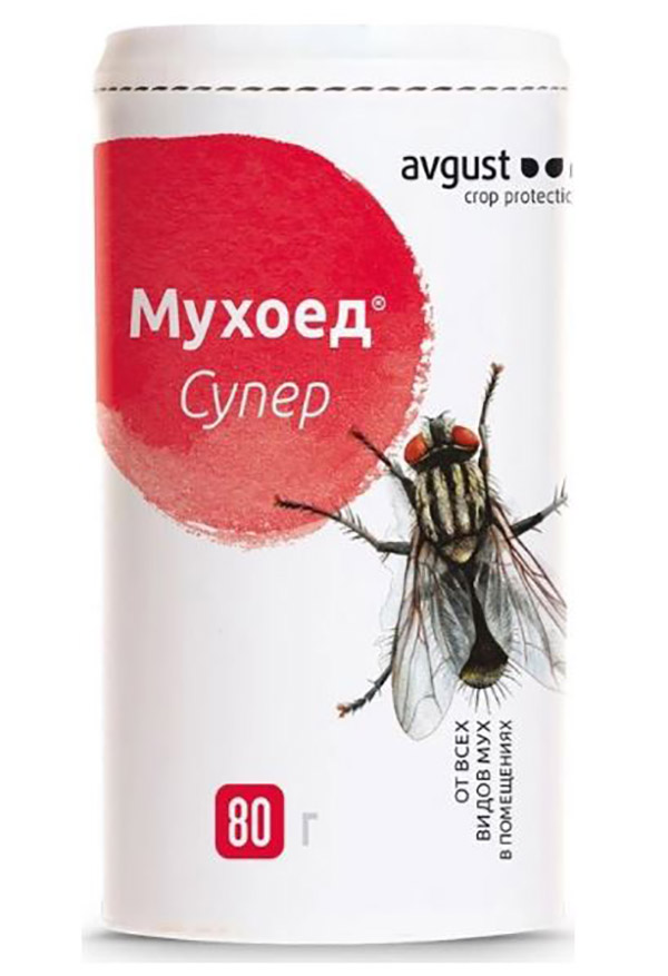 

Средство для защиты от комплекса вредителей Avgust Мухоед Супер 44317 80 г, Мухоед Супер