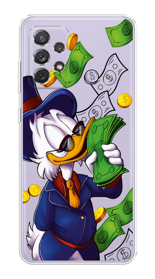 

Чехол на Samsung Galaxy A73 "Scrooge McDuck with Money", Синий;зеленый;белый, 2104650-6