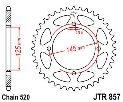 

Звезда задняя JT JTR857.47 для мотоциклов