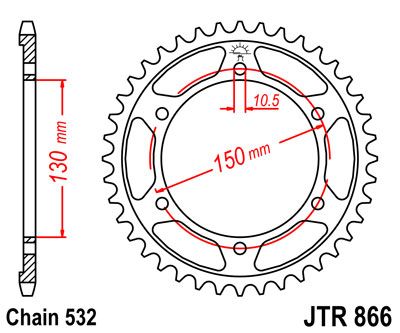 Звезда задняя JT JTR866.43 для мотоциклов