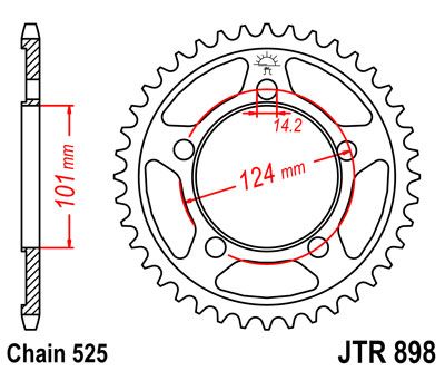 

Звезда задняя JT JTR898.37 для мотоциклов