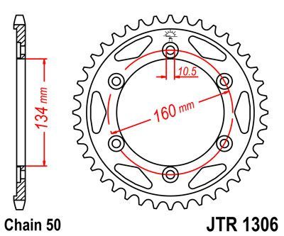 

Звезда задняя JT JTR1306.41 для мотоциклов