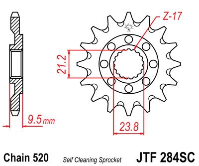 Звезда передняя JT JTF284.14SC для мотоциклов