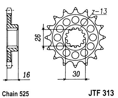 Звезда передняя JT JTF313.16 для мотоциклов