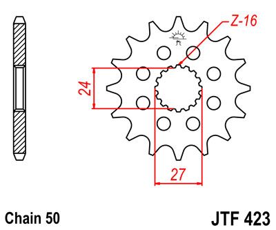 Звезда передняя JT JTF423.17 для мотоциклов