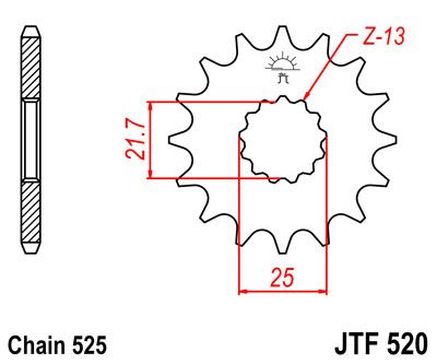 Звезда передняя JT JTF520.15 для мотоциклов