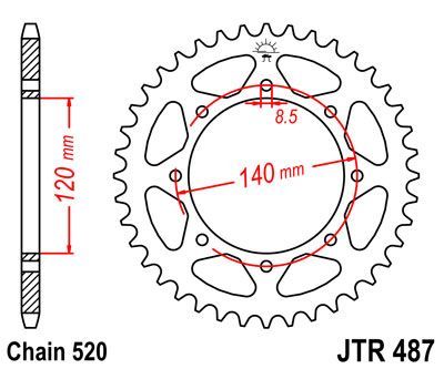 

Звезда задняя JT JTR487.47 для мотоциклов
