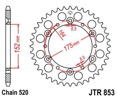 

Звезда задняя JT JTR853.42 для мотоциклов