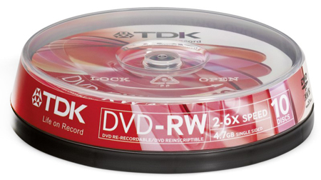 Диск TDK DVD-RW 4.7 Gb 10 шт