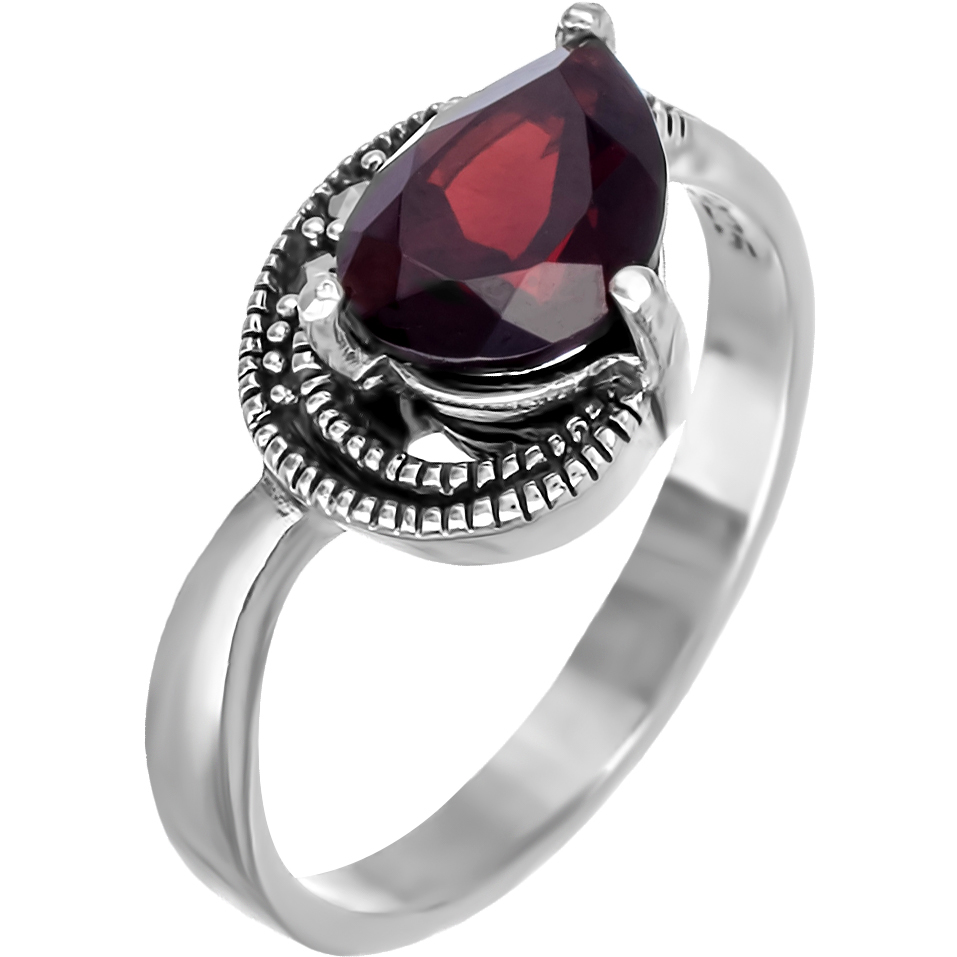 

Кольцо из серебра с гранатом р. 19.5 ЮК Марказит HR396, HR396