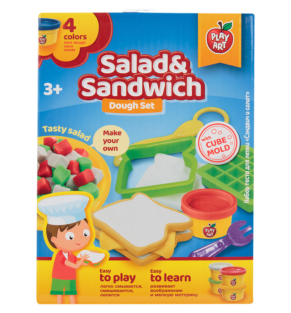 фото Набор теста для лепки play art cэндвич и салат pa-6818-4