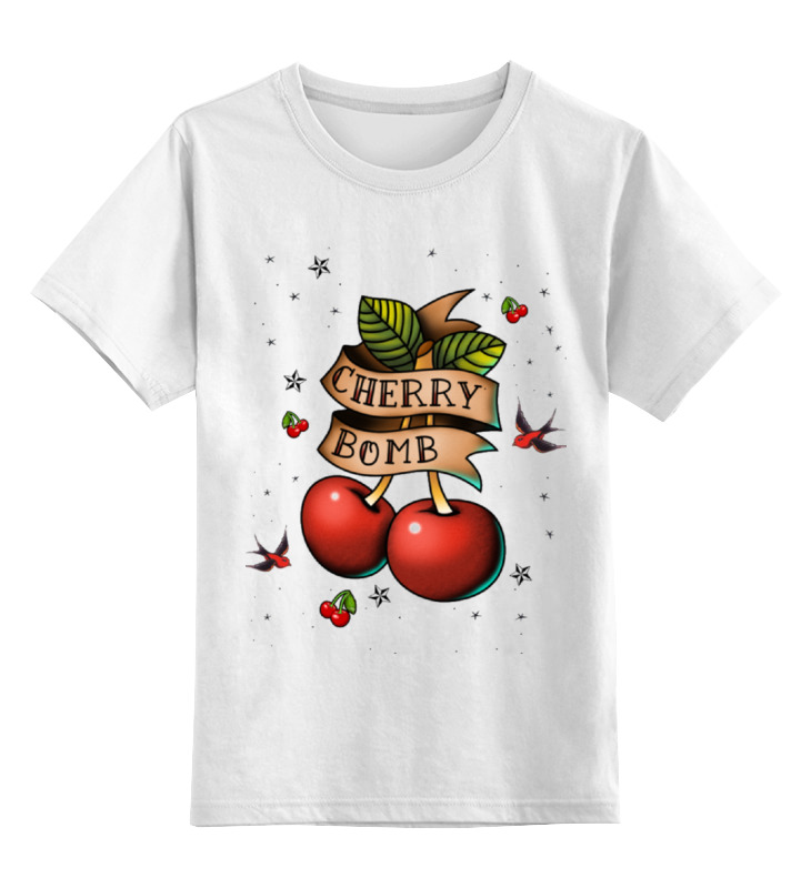 

Детская футболка классическая Printio Cherry bomb, р. 128, Белый, 0000000673590