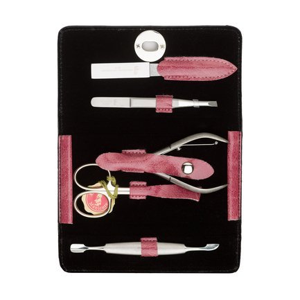 Маникюрный набор Mertz Manicure футляр розовый A5442RF 5 предметов дешеддер средний лезвие шириной 6 5 см розовый