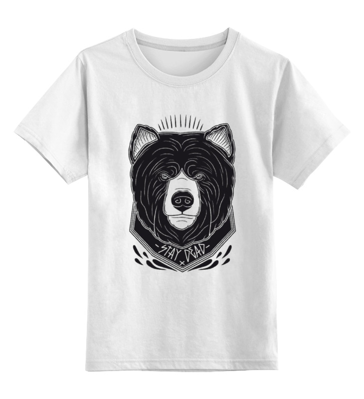 Купить 0000000673575, Детская футболка классическая Printio Медведь, р. 104,