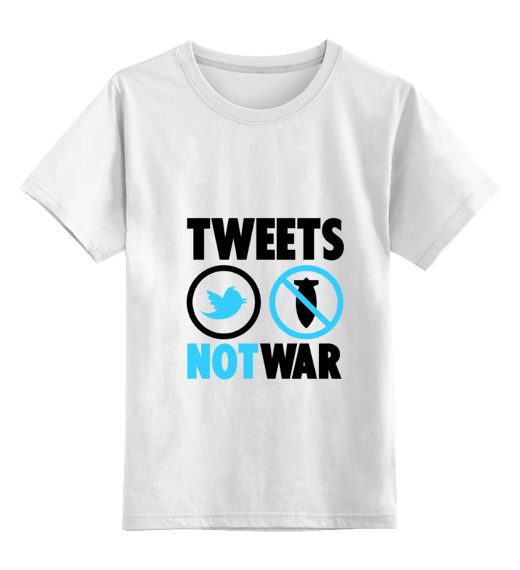

Детская футболка классическая Printio Tweets not war, р. 104, Белый, 0000000675017