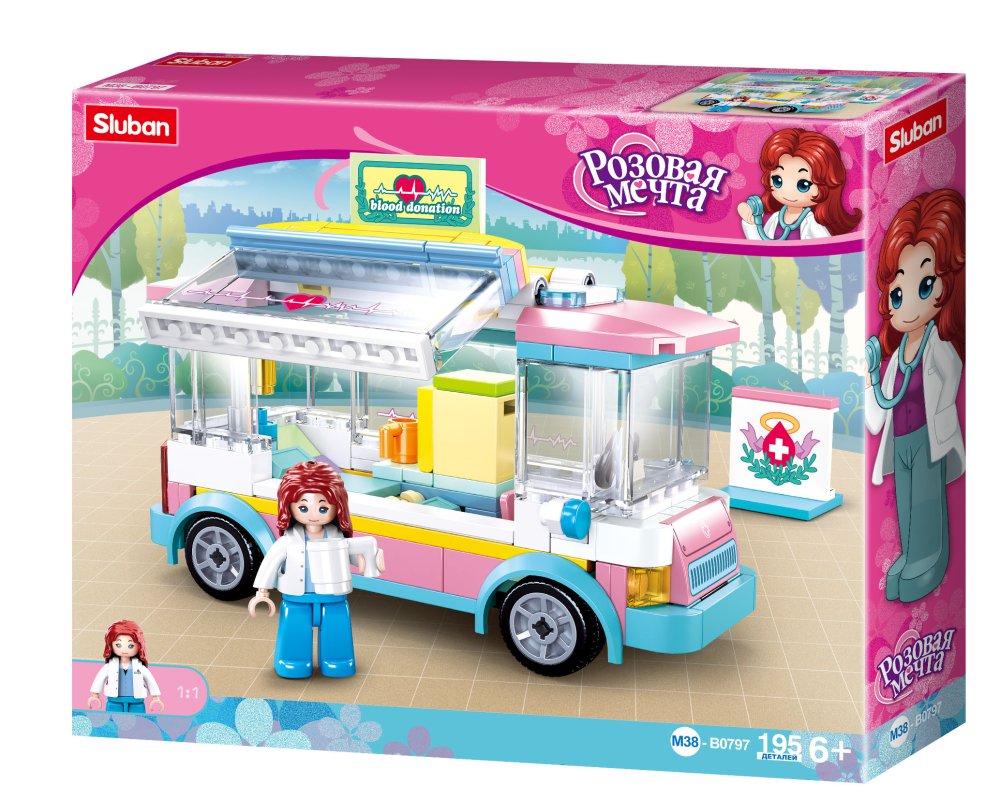 

Конструктор Sluban Girls Dream Автобус скорой помощи, 195 деталей