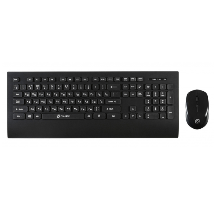Комплект беспроводной клавиатура и мышь OKLICK 222M Black (1091368)
