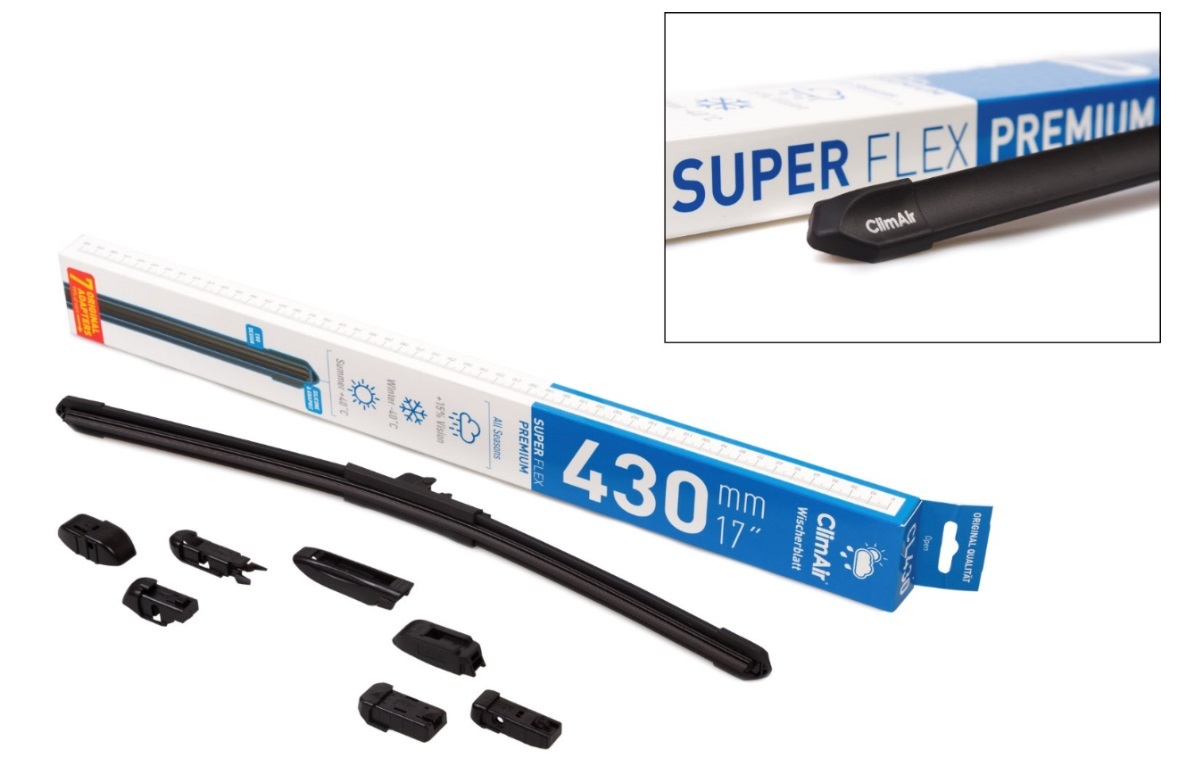 фото Щетка стеклоочистителя adapter kit climair super flex premium 17" (430mm), 7 переходников